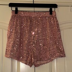 Pink Sequin Shorts